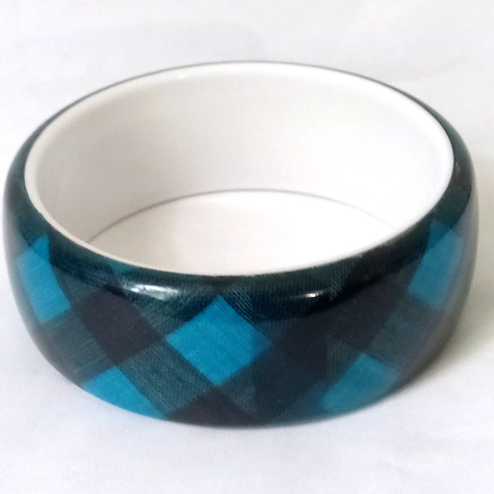 Scottish Plaid Black Watch Ancient Patterned Bracelet. Size: 1.5" H x 11" Circle